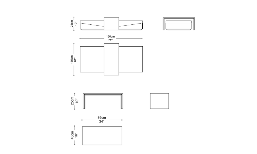 Image of the main dimensions of the product